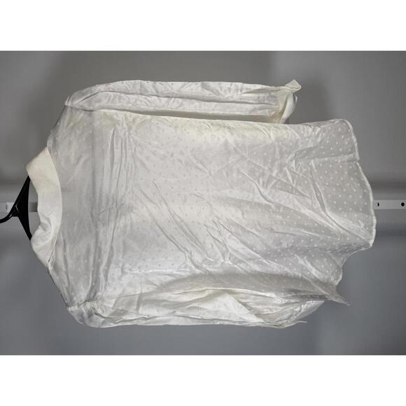 NWT The Kooples White Swiss Dot Silk Blouse Button Down FR 1 / US Small - Picture 4 of 7